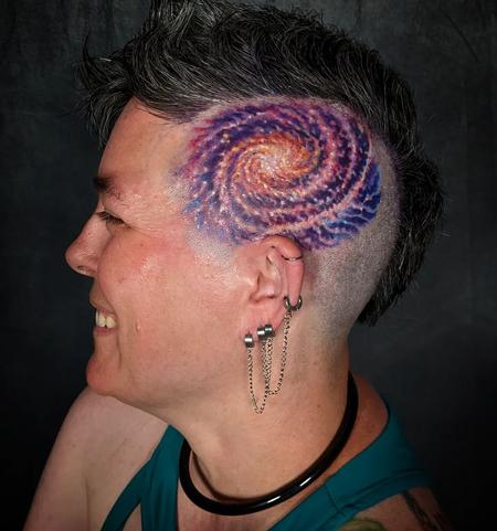 Space and Aliens - Galaxy Head Tattoo